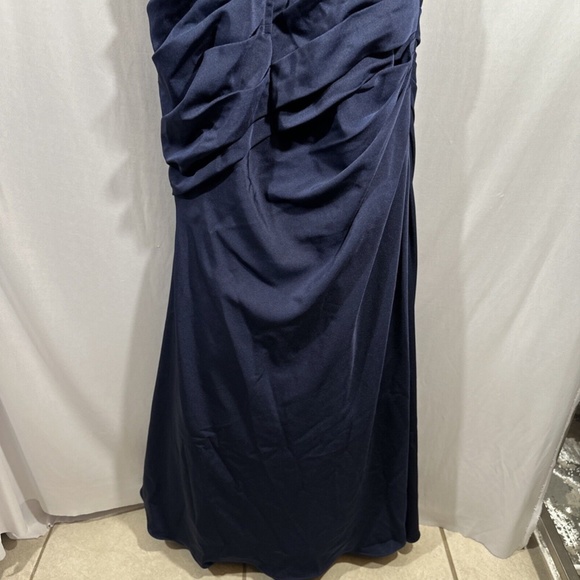 NWT $608 La Femme [ 10 ]‎ Sparkle Lace Trumpet Gown in Navy Blue - Picture 15 of 15